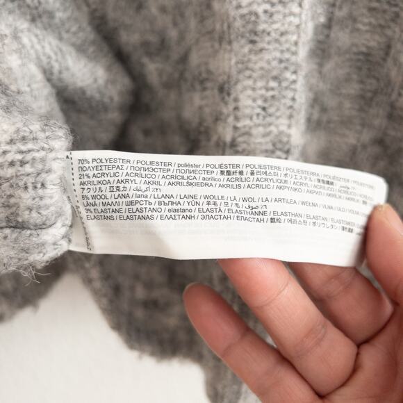 MNG Mango Soft Wool Blend Gray Pullover Sweater Size 2 - Picture 7 of 10